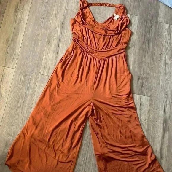 ❤️Host Picks❤️Anthropologie Maeve Enchantment  Copper Rust Jumpsuit XL NWT $170 - Picture 6 of 11